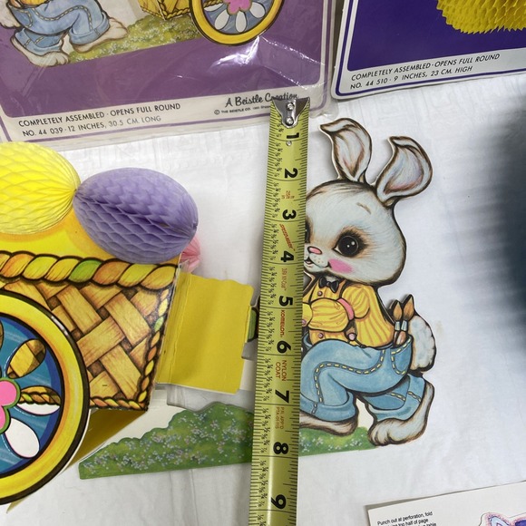 Vtg Easter Honeycomb Decor Beistle Cleo 1980s 1990s Bunnies Eggs - Picture 3 of 16